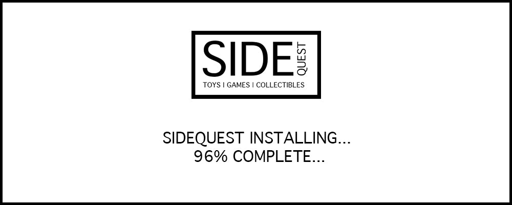 Sidequest TGC logo with title of Sidequest Installing... 96% complete...