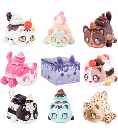 Aphmau Ice Cream Litter 8 MeeMeows Mystery 6 Inch Plush collection, featuring vibrant ice cream-themed plush cats including Chocolate, Vanilla, and more.