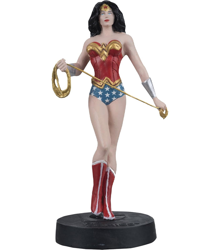 Wonder Woman figurine from Eaglemoss DC Comics Super Hero Collection on display base.