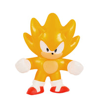 Load image into Gallery viewer, Super Sonic Heroes of Goo Jit Zu Minis in gold, featuring stretchy, gooey texture and iconic Sonic design.
