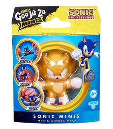 Goo Jit Zu Minis - Sonic the Hedgehog - Super Sonic collectible figure in gold packaging.