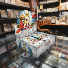 Load image into Gallery viewer, Yu-Gi-Oh! Light Of Destruction Booster Box reprint display in store, featuring iconic cards and Ghost rare Honest.
