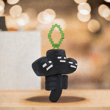 Load image into Gallery viewer, Minecraft 5 Inch Wither Bag Hanger Plush with pixel design and clip.
