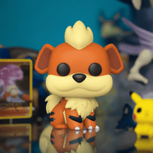 Load image into Gallery viewer, Growlithe Pokemon POP! Vinyl Figure in iconic Funko style with orange fur and black stripes.
