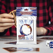 Load image into Gallery viewer, Yu-Gi-Oh! Elemental Hero Card Sleeves 50 Pack featuring vibrant artwork, ideal for protecting and displaying cards.
