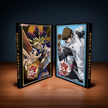 Load image into Gallery viewer, Yu-Gi-Oh! Yugi &amp; Kaiba Quarter Century 9-Pocket Duelist Portfolio with iconic artwork, 25th-anniversary edition.
