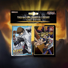 Load image into Gallery viewer, Yugi &amp; Kaiba Sleeves 25th Anniversary Edition 100 Pack with artwork of iconic Yu-Gi-Oh! duelists.
