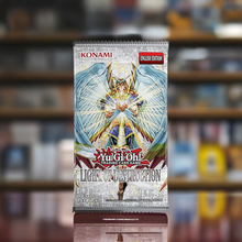 Load image into Gallery viewer, Yu-Gi-Oh! Light Of Destruction Booster Reprint Unlimited Edition box on reflective surface.
