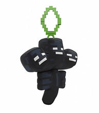 Load image into Gallery viewer, Minecraft 5 Inch Wither Bag Hanger Plush with pixelated design and clip-on hanger.
