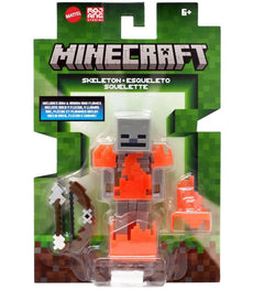 Minecraft Skeleton Action Figure 3.25 inch with bow accessory in packaging.