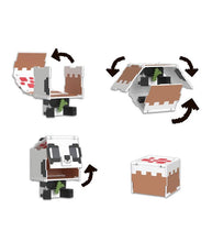 Load image into Gallery viewer, Minecraft Flippin&#39; Figs 2-in-1 Panda and Cake figure with flip-to-transform feature, showcasing pixelated Panda and Cake.
