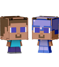 Load image into Gallery viewer, Minecraft Flippin&#39; Figs 2-in-1 Steve with Enchanted Armour figure.
