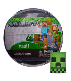 Mash'ems Minecraft Series 1 collectible capsule with Creeper toy.