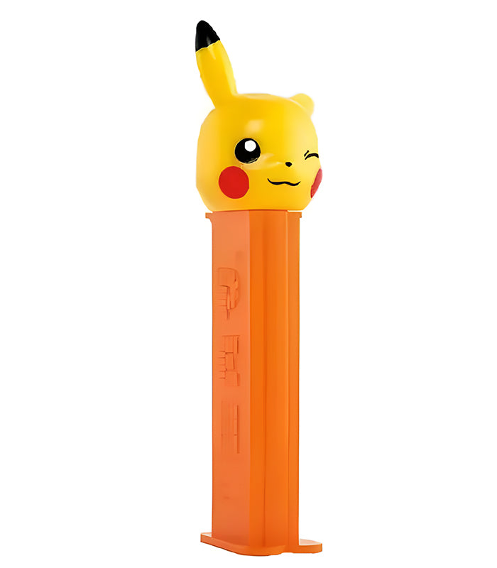 PEZ Pokemon Pikachu Orange Dispenser with two candy refills.