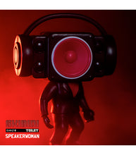 Load image into Gallery viewer, Skibidi Toilet Mystery Mini Figure Series 1 - Speakerwoman character with detailed design against red background.
