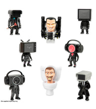 Load image into Gallery viewer, Skibidi Toilet Mystery Figure Series 1 featuring collectible characters like Cameraman and Speakerman.
