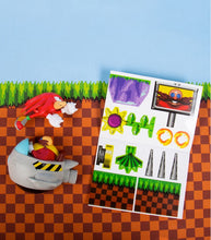 Load image into Gallery viewer, Knuckles and Dr. Eggman wall figures with Sonic The Hedgehog Comic Ons themed decals.
