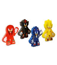 Load image into Gallery viewer, Sonic The Hedgehog Mystery Super Mini Walker figures, including Knuckles, Shadow, Sonic, and Super Sonic, collectible toys in dynamic poses.
