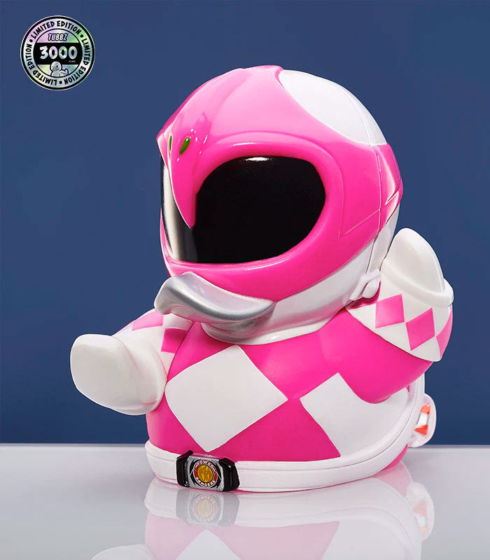 TUBBZ Power Rangers Pink Ranger Collectible Duck in pink suit and helmet, limited edition.