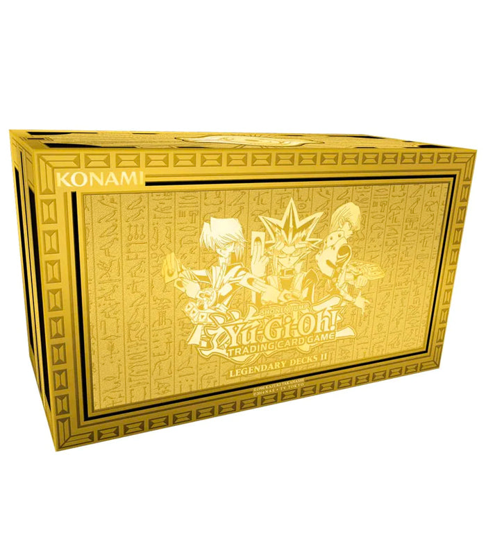 Yu-Gi-Oh! Legendary Deck II 2024 Reprint Unlimited Edition box showcasing iconic characters Yugi, Kaiba, and Joey.