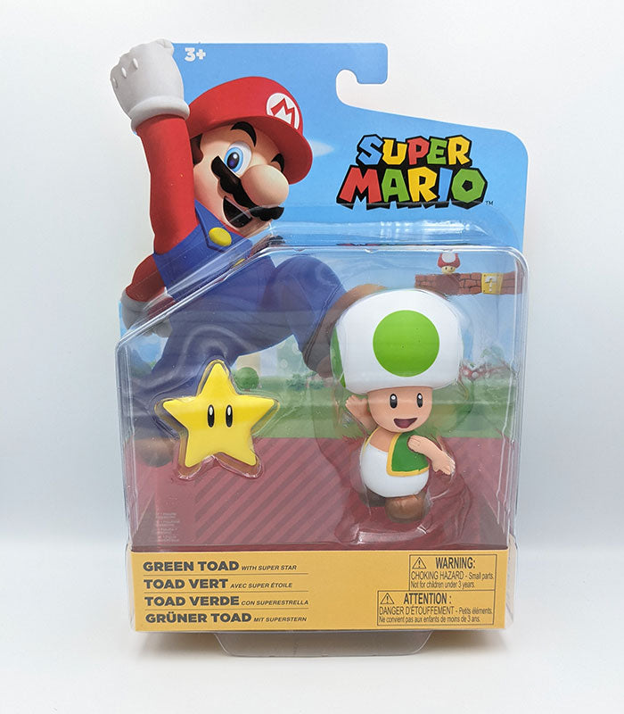 Super Mario Green Toad 4 Inch Figure