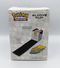 Load image into Gallery viewer, Ultra Pro Alcove Flip Box Pokemon Elite Series Pikachu back of display box
