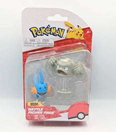 Pokemon Battle Figure set featuring Mudkip and Geodude with detailed, realistic design.