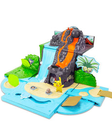 Pokemon Carry Case Volcano Playset, playset open