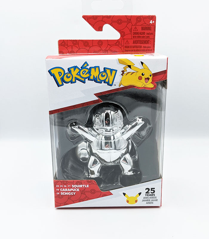 Squirtle Pokémon 25th Anniversary Silver figure and box
