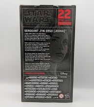 Load image into Gallery viewer, Star Wars The Black Series - Sergeant Jyn Erso (JEDHA) back of box
